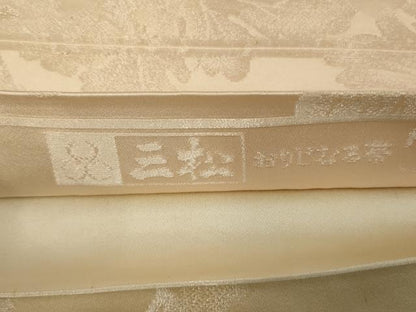 平和屋着物◎両面　全通柄袋帯　源氏物語　銀糸　正絹　逸品　AABM3473ou