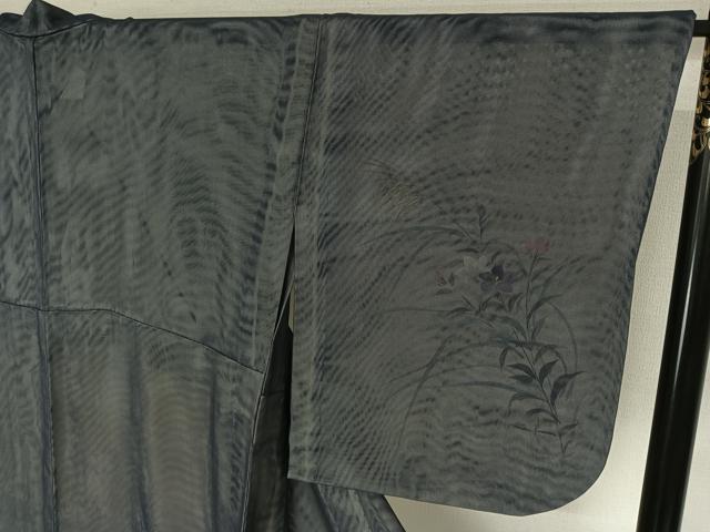 平和屋着物▽訪問着　無双　紗袷　紗×紗　手描き　草花文　金銀彩　正絹　逸品　AABM3512jh