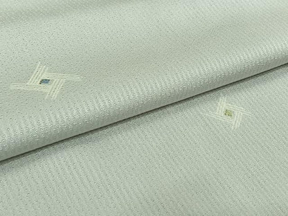 平和屋着物▽上質な小紋　単衣　幾何学文様　蛍暈し　ロング丈　正絹　逸品　AABM3590jh
