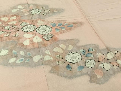 平和屋着物▽訪問着　単衣　絞り　辻が花　暈し染め　正絹　逸品　AABM3597jh