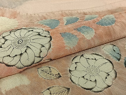 平和屋着物▽訪問着　単衣　絞り　辻が花　暈し染め　正絹　逸品　AABM3597jh