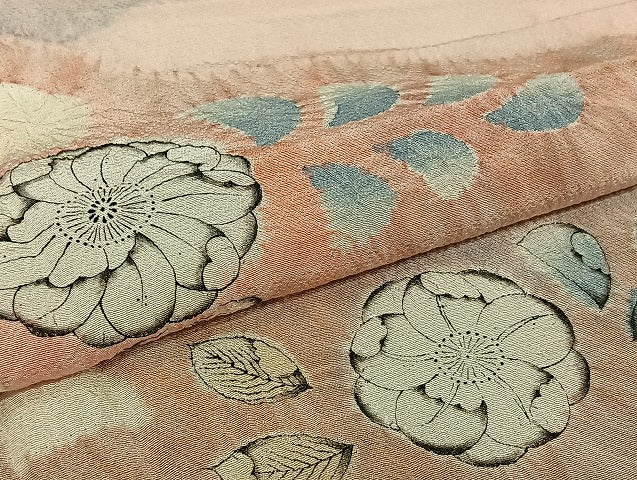 平和屋着物▽訪問着　単衣　絞り　辻が花　暈し染め　正絹　逸品　AABM3597jh