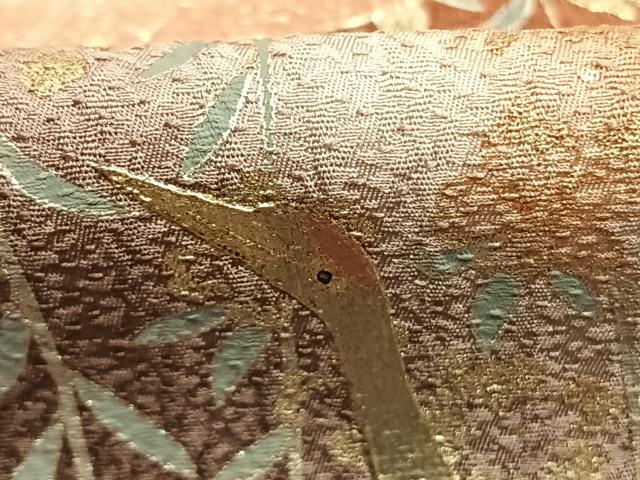 平和屋着物●豪華振袖　飛鶴花文　暈し染め　金彩　正絹　逸品　AABM3682fy