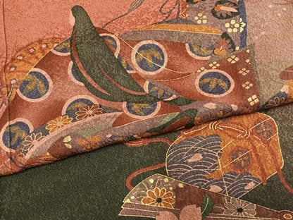 平和屋着物●豪華振袖　作家物　松竹梅　人物扇面文　暈し染め　金彩　正絹　逸品　AABM3688fy