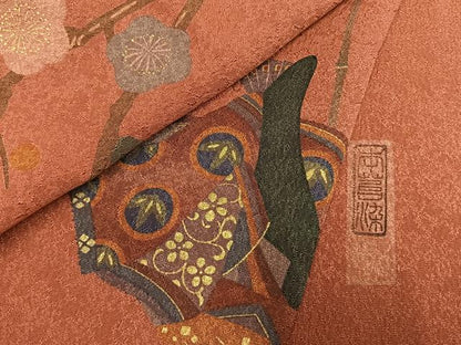 平和屋着物●豪華振袖　作家物　松竹梅　人物扇面文　暈し染め　金彩　正絹　逸品　AABM3688fy