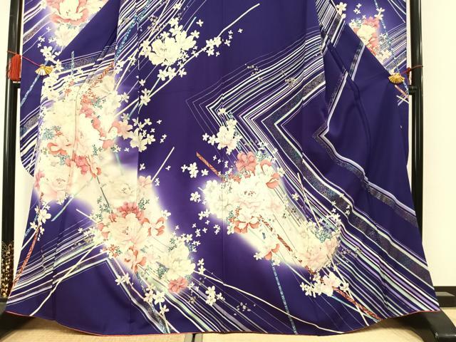 平和屋着物●豪華振袖　舞花文　金銀彩　正絹　逸品　AABM3694fy