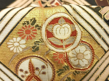 平和屋着物●訪問着　駒刺繍　宝尽くし花文　黒地　金彩　三越扱い　正絹　逸品　AABM3697fy