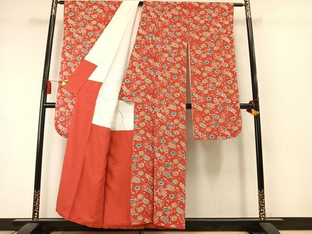 平和屋着物●豪華振袖　型染め　花蝶文　正絹　逸品　AABM3700fy