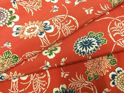 平和屋着物●豪華振袖　型染め　花蝶文　正絹　逸品　AABM3700fy