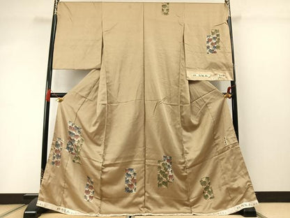 平和屋着物●創作京版画　清水章夫　訪問着　小さな実　仮絵羽　正絹　逸品　未使用　AABM3709fy