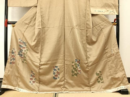 平和屋着物●創作京版画　清水章夫　訪問着　小さな実　仮絵羽　正絹　逸品　未使用　AABM3709fy