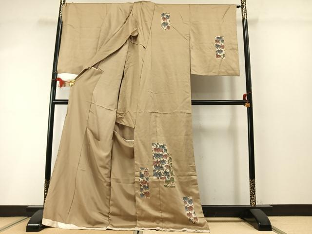 平和屋着物●創作京版画　清水章夫　訪問着　小さな実　仮絵羽　正絹　逸品　未使用　AABM3709fy