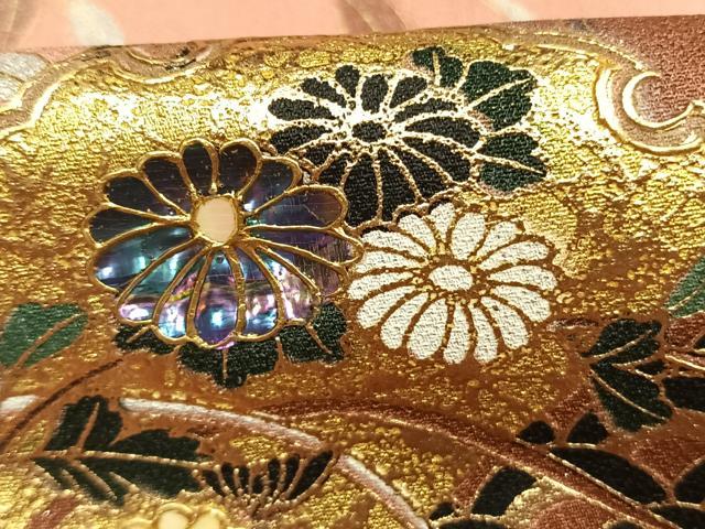 平和屋着物●螺鈿作家　甲斐泰造　訪問着　螺鈿　雪輪花文　暈し染め　金銀彩　正絹　逸品　AABM3715fy
