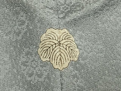 平和屋着物●上質な色無地　吉祥花地紋　白鼠色　正絹　逸品　未使用　AABM3721fy
