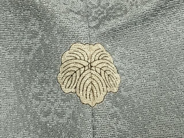 平和屋着物●上質な色無地　吉祥花地紋　白鼠色　正絹　逸品　未使用　AABM3721fy