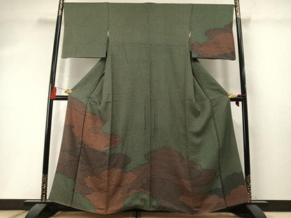 平和屋着物●訪問着　雲取り文　正絹　逸品　AABM3727fy