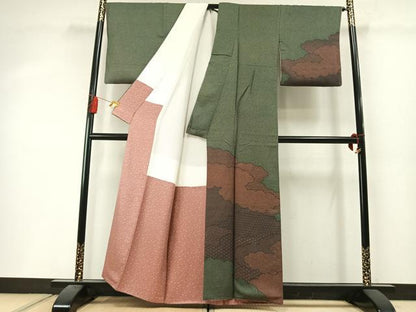 平和屋着物●訪問着　雲取り文　正絹　逸品　AABM3727fy