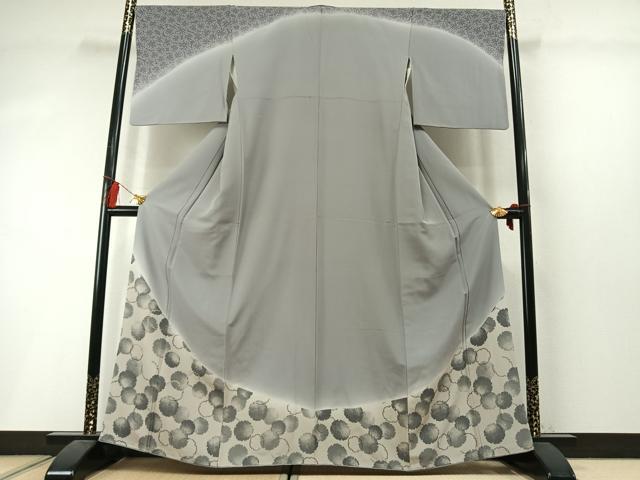 平和屋着物●訪問着　刺繍　雪輪文　暈し染め　金銀糸　正絹　逸品　AABM3729fy