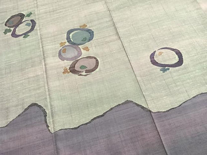平和屋着物●西陣　宮階織物　宮繍苑　里葉　色留袖　紬地　万寿菊　正絹　逸品　AABM3730fy