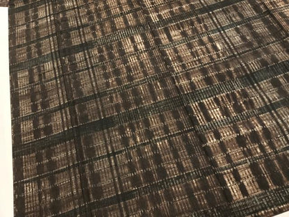 平和屋着物●上質な紬　絞り　格子　正絹　逸品　AABM3733fy