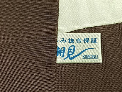 平和屋着物●上質な紬　絞り　格子　正絹　逸品　AABM3733fy