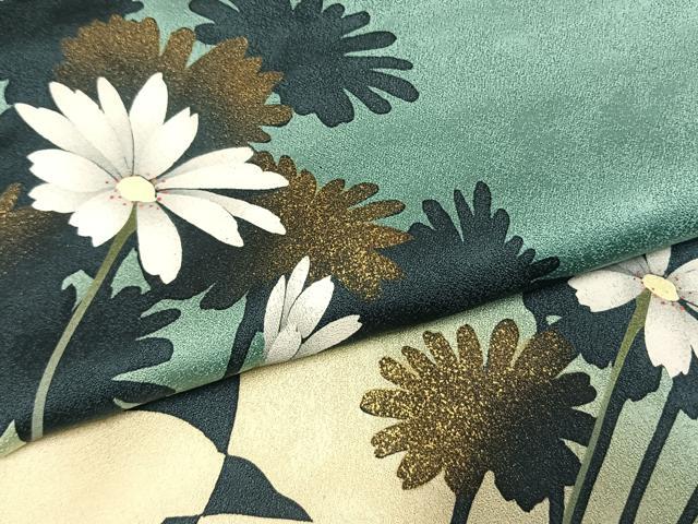 平和屋着物●京の匠日展作家　丹下雄介　訪問着　草花文　シルエット　暈し染め　金彩　やまと誂製　正絹　逸品　AABM3739fy