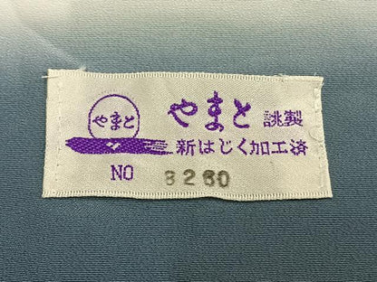 平和屋着物●京の匠日展作家　丹下雄介　訪問着　草花文　シルエット　暈し染め　金彩　やまと誂製　正絹　逸品　AABM3739fy