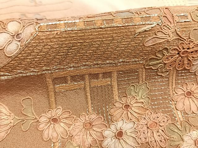 平和屋着物●中国三大刺繍　スワトウ刺繍　汕頭刺繍　総刺繍　駒刺繍　訪問着　松竹梅　風景文　暈し染め　正絹　逸品　AABM3745fy