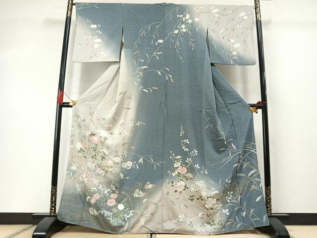 平和屋着物●訪問着　友禅　鴛鴦花文　暈し染め　正絹　逸品　AABM3747fy