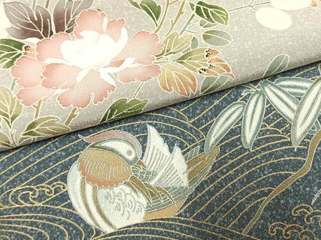 平和屋着物●訪問着　友禅　鴛鴦花文　暈し染め　正絹　逸品　AABM3747fy