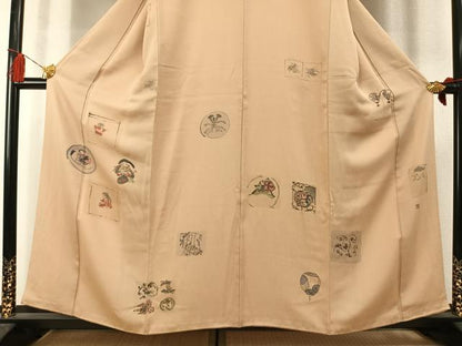 平和屋着物●訪問着　作家物　手描き　人物花文　正絹　逸品　未使用　AABM3748fy