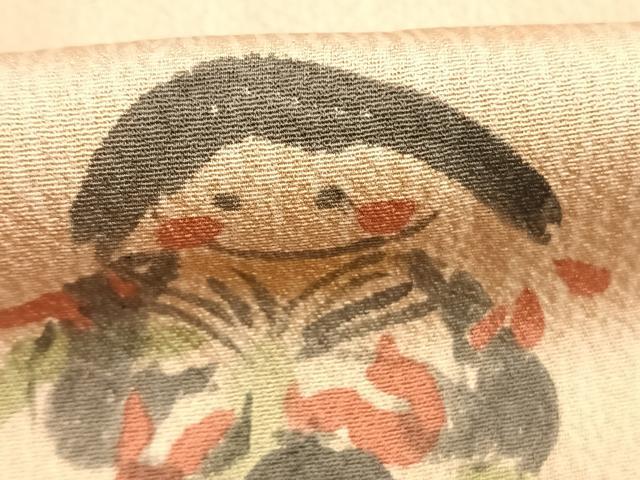 平和屋着物●訪問着　作家物　手描き　人物花文　正絹　逸品　未使用　AABM3748fy