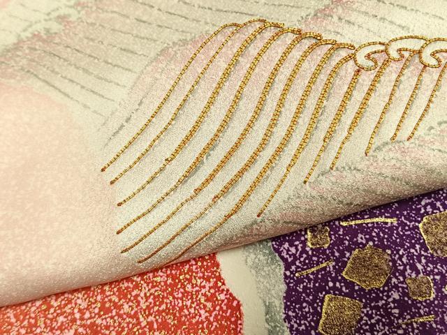 平和屋着物●豪華振袖　駒刺繍　立波文　金彩　正絹　逸品　AABM3752fy