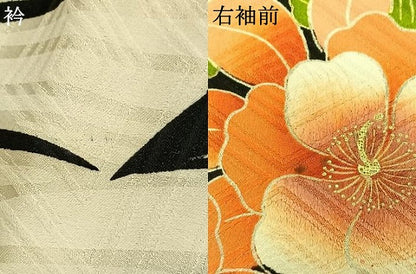 平和屋着物●豪華振袖　草花文　金彩　正絹　逸品　AABM3754fy