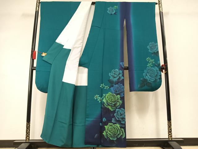 平和屋着物●豪華振袖　薔薇　暈し染め　正絹　逸品　AABM3761fy