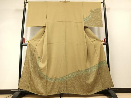 平和屋着物●訪問着　松　暈し染め　金糸　金彩　正絹　逸品　AABM3766fy
