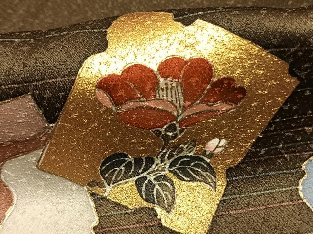 平和屋着物●訪問着　刺繍　色紙花文　金彩　正絹　逸品　AABM3769fy