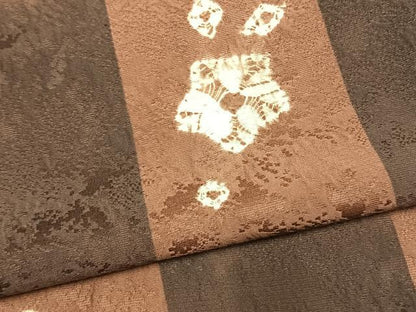 平和屋着物●上質な小紋　作家物　絞り　市松花文　暈し染め　正絹　逸品　AABM3770fy