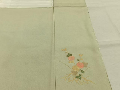 平和屋着物●訪問着　扇面花文　暈し染め　金彩　正絹　逸品　未使用　AABM3779fy