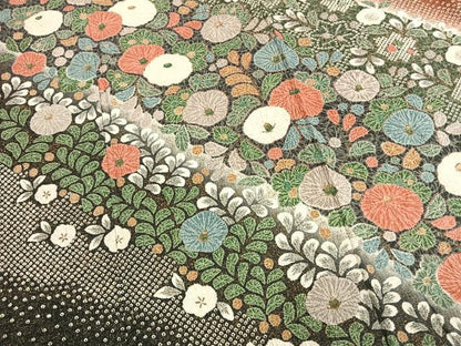 平和屋着物●訪問着　辻が花　総絞り　暈し染め　金通し地　正絹　逸品　AABM3786fy