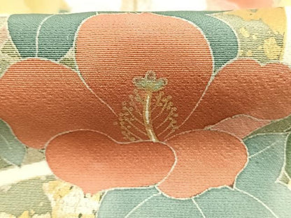 平和屋着物●訪問着　草花文　暈し染め　金彩　正絹　逸品　未使用　AABM3788fy