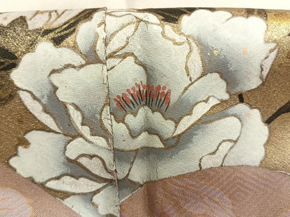 平和屋着物●訪問着　地紙花文　暈し染め　金彩　正絹　逸品　AABM3789fy