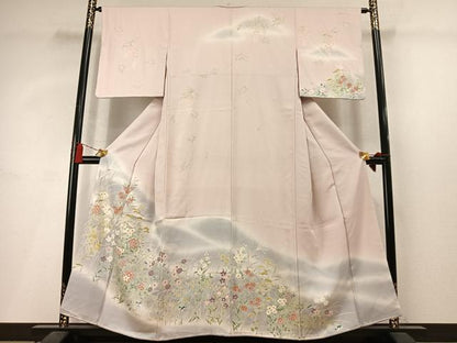 平和屋着物●訪問着　草花文　暈し染め　正絹　逸品　AABM3792fy