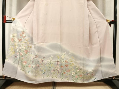 平和屋着物●訪問着　草花文　暈し染め　正絹　逸品　AABM3792fy