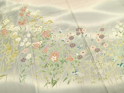 平和屋着物●訪問着　草花文　暈し染め　正絹　逸品　AABM3792fy