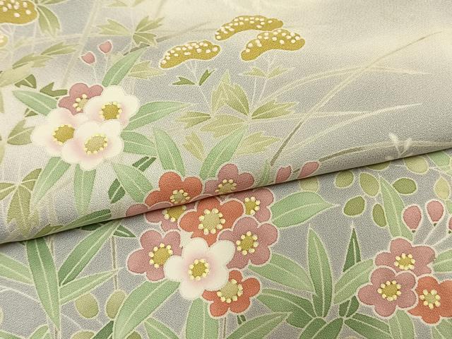 平和屋着物●訪問着　草花文　暈し染め　正絹　逸品　AABM3792fy