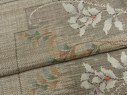 平和屋着物●本場大島紬　9マルキ　色紙花唐草文　正絹　逸品　AABM3795fy