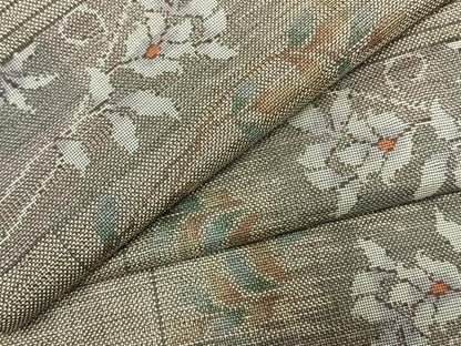 平和屋着物●本場大島紬　9マルキ　色紙花唐草文　正絹　逸品　AABM3795fy