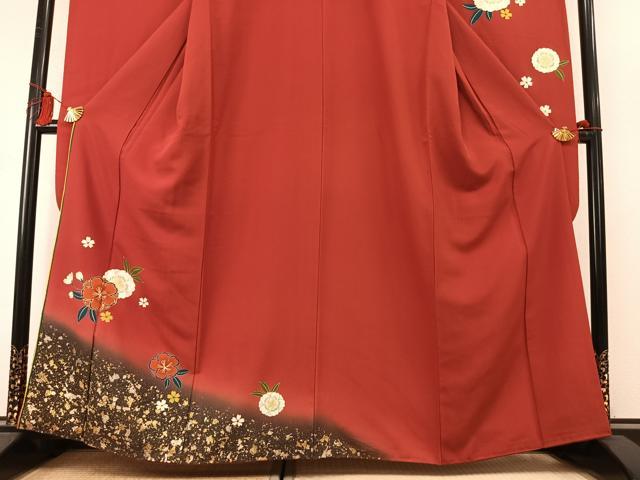 平和屋着物●豪華振袖　駒刺繍　草花文　暈し染め　金彩　正絹　逸品　AABM3802fy