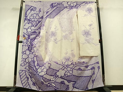平和屋着物●豪華振袖　総絞り　舞花文　正絹　逸品　AABM3803fy